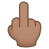 🖕🏽 middle finger: medium skin tone display on JoyPixels